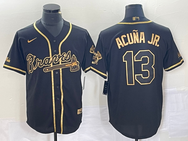 Men’s Atlanta Braves Ronald Acuna Jr. #13 Black Jersey