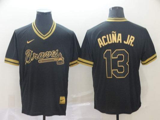 Men’s Atlanta Braves Ronald Acuna Jr. #13 Black Jersey