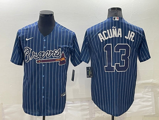 Men’s Atlanta Braves Ronald Acuna Jr. #13 Blue Baseball Jersey