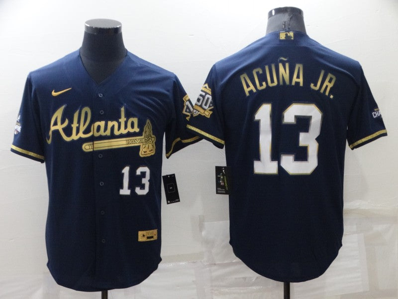 Men’s Atlanta Braves Ronald Acuna Jr. #13 Navy Stitched Jersey
