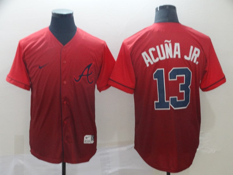 Men’s Atlanta Braves Ronald Acuna Jr. #13 Red Jersey