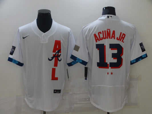 Men’s Atlanta Braves Ronald Acuna Jr. #13 White ALL STAR Jersey