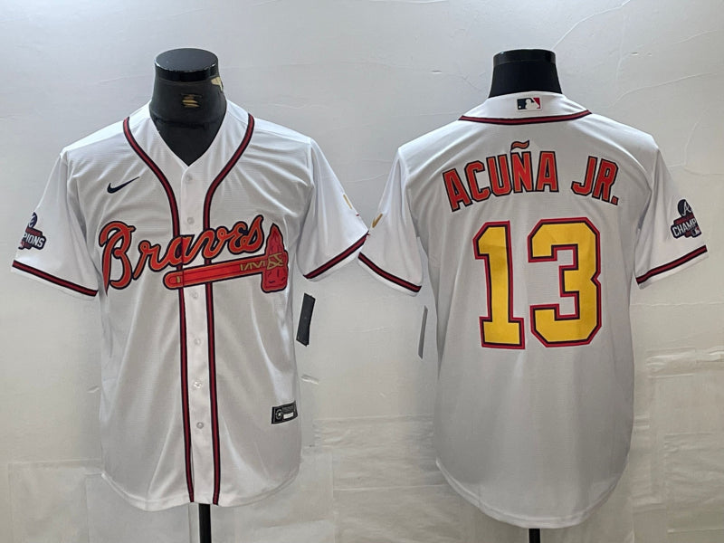 Men’s Atlanta Braves Ronald Acuna Jr. White Authentic Jersey Champion Edition