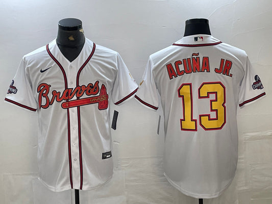 Men’s Atlanta Braves Ronald Acuna Jr. White Authentic Jersey Champion Edition