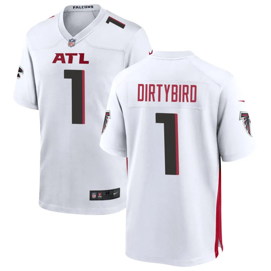 Men’s Atlanta Falcons #1 Dirty Birds Nike White Vapor F.U.S.E. Limited Jersey