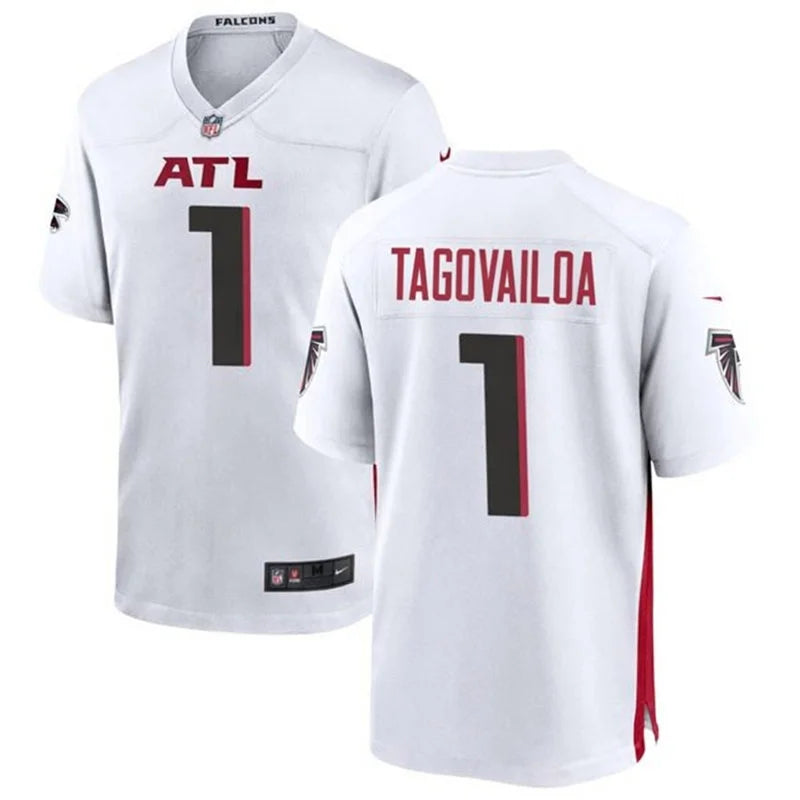 Men’s Atlanta Falcons #1 Tua Tagovailoa Nike White Vapor F.U.S.E. Limited Jersey