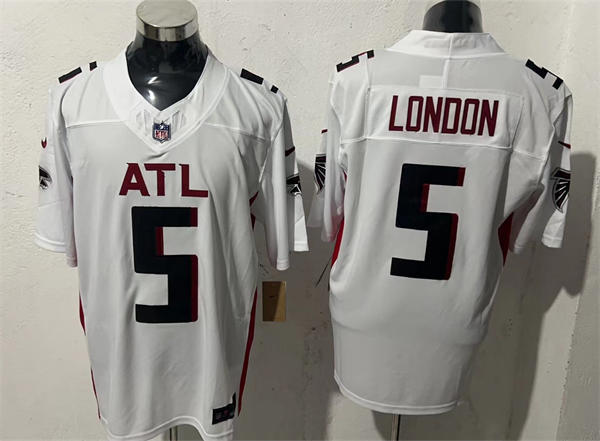Men’s Atlanta Falcons #5 Drake London Nike White Vapor Limited Jersey