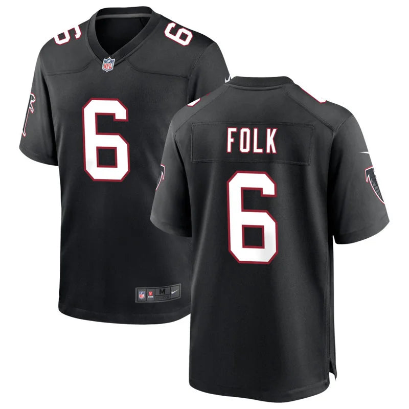 Men’s Atlanta Falcons #6 Nick Folk Nike Black Throwback Vapor F.U.S.E. Limited Jersey