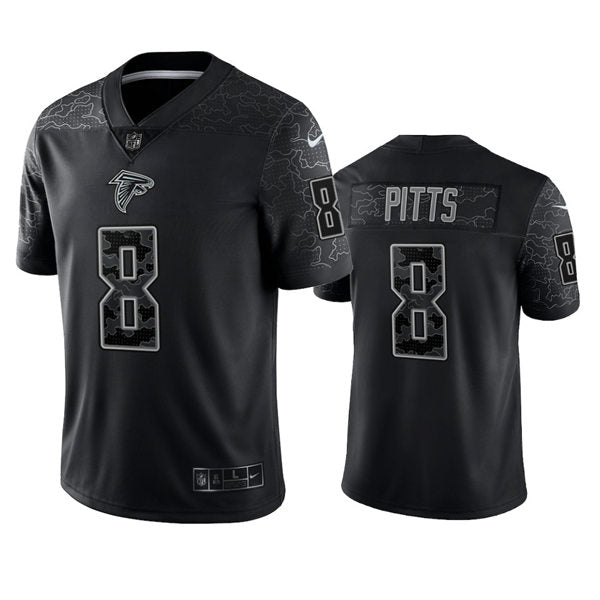 Men’s Atlanta Falcons #8 Kyle Pitts Black Rflctv Limited Jersey