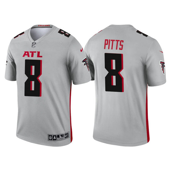 Men’s Atlanta Falcons #8 Kyle Pitts Nike Grey Inverted Legend Jersey