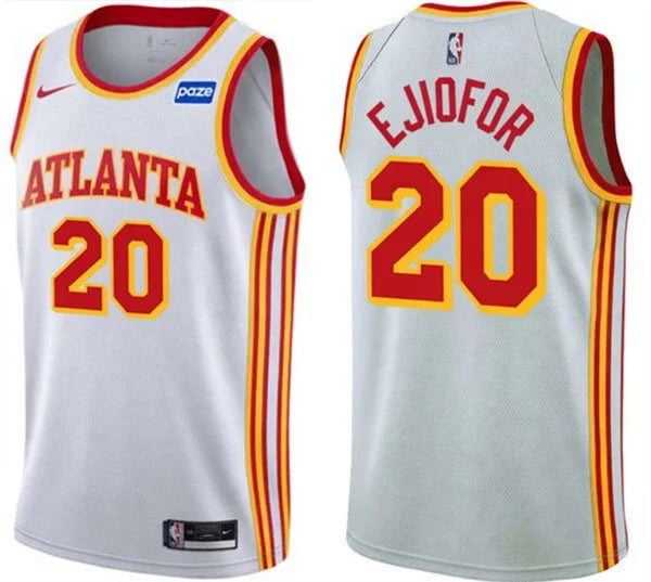 Mens Atlanta Hawks #20 Zuby Ejiofor White Association Edition Swingman Jersey