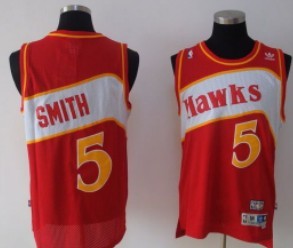 Men’s Atlanta Hawks #5 Josh SmithRed Throwback Swingman Jersey