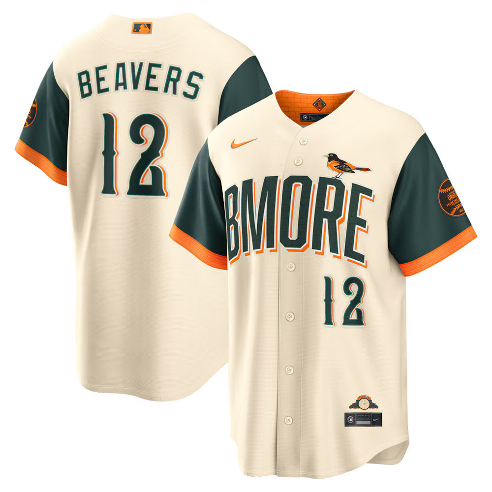 Men’s Baltimore Orioles #12 Dylan Beavers Nike Natural 2026 City Connect Stadium Jersey
