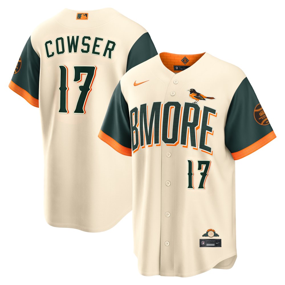Men’s Baltimore Orioles #17 Colton Cowser Nike Natural 2026 City Connect Stadium Jersey