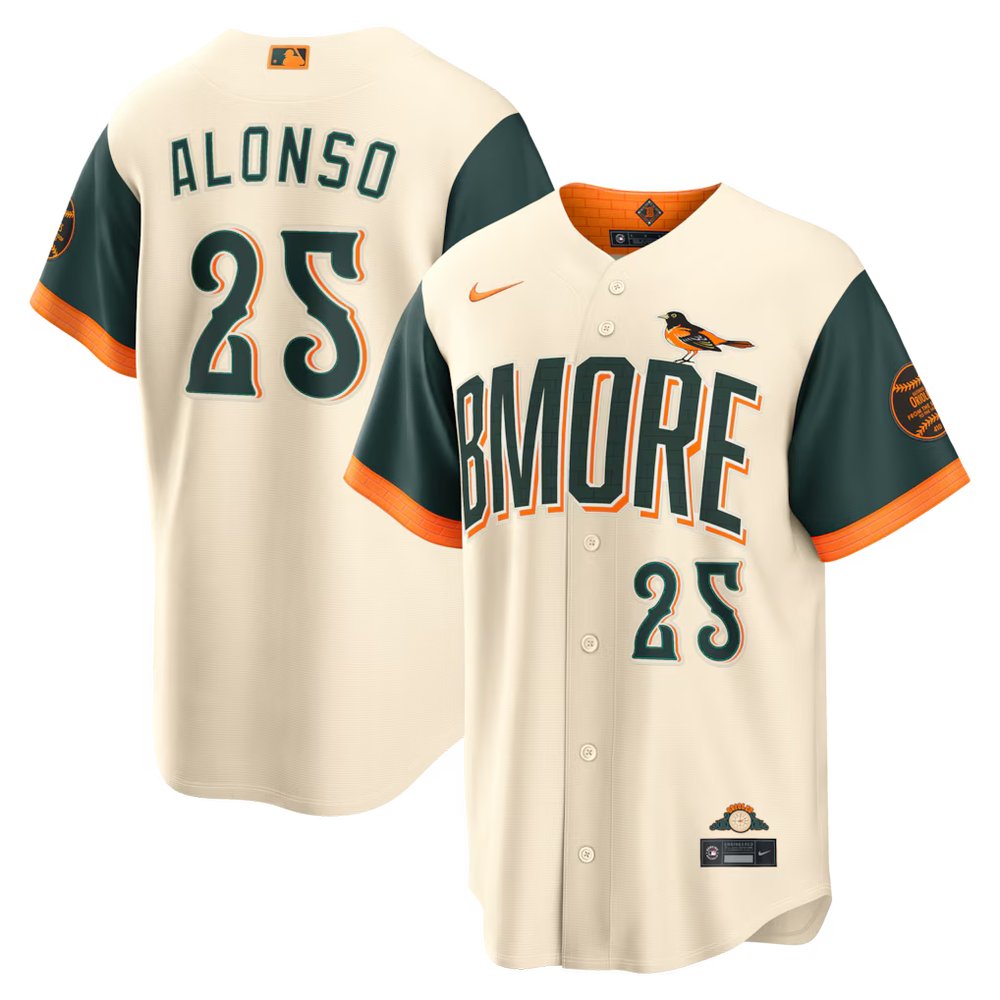 Men’s Baltimore Orioles #25 Pete Alonso Nike Natural 2026 City Connect Stadium Jersey