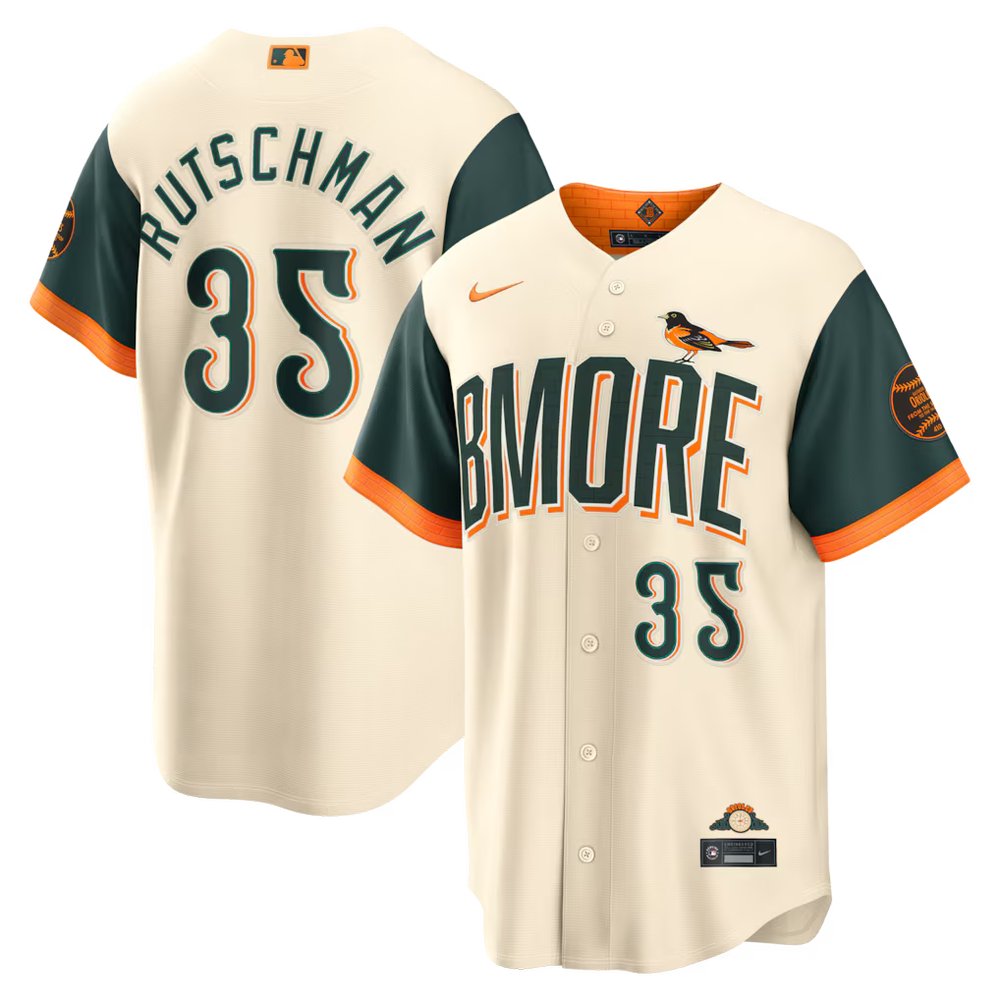 Men’s Baltimore Orioles #35 Adley Rutschman Nike Natural 2026 City Connect Stadium Jersey