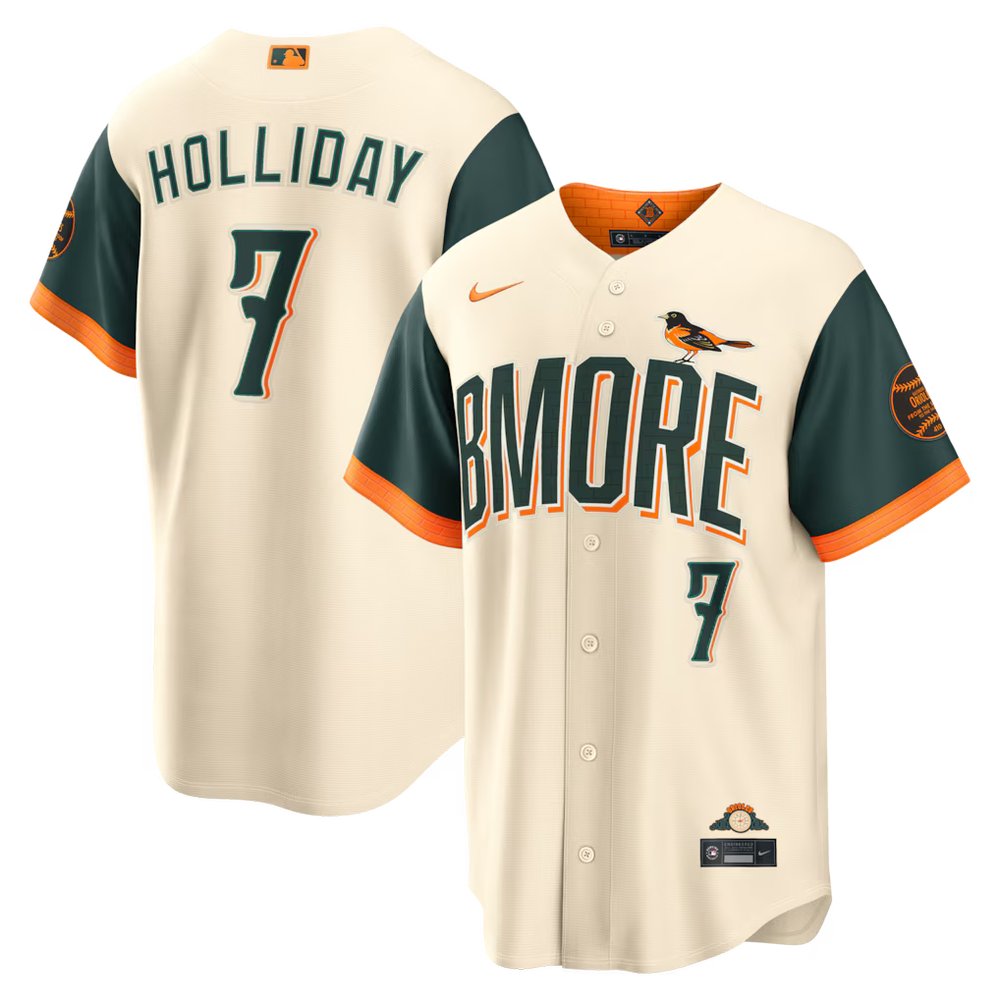 Men’s Baltimore Orioles #7 Jackson Holliday Nike Natural 2026 City Connect Stadium Jersey