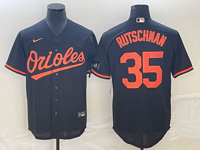 Men’s Baltimore Orioles Adley Rutschman #35 Black Alternate Jersey