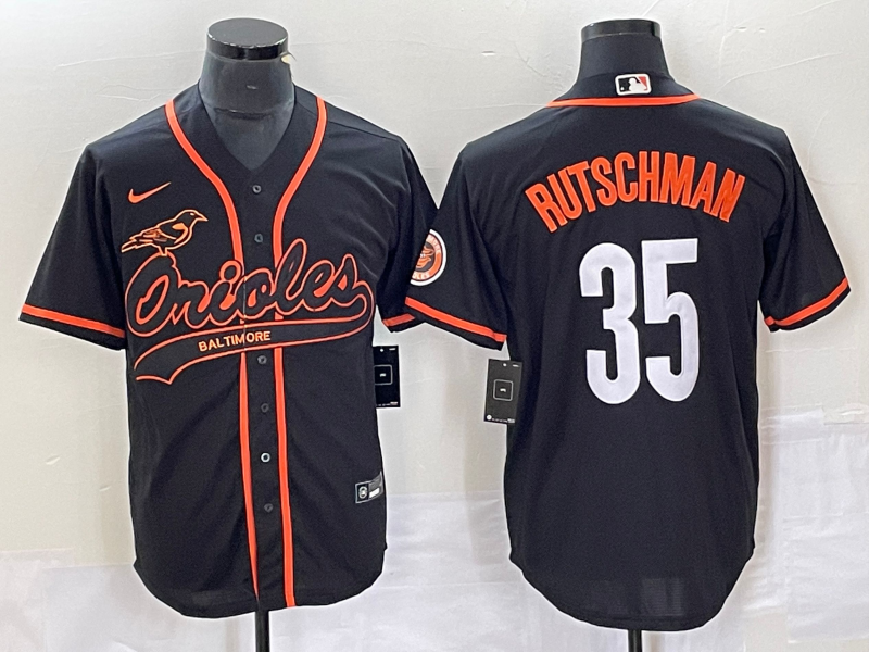 Men’s Baltimore Orioles Adley Rutschman #35 Black Jersey Joint Edition