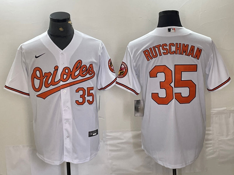 Men’s Baltimore Orioles Adley Rutschman #35 White Jersey