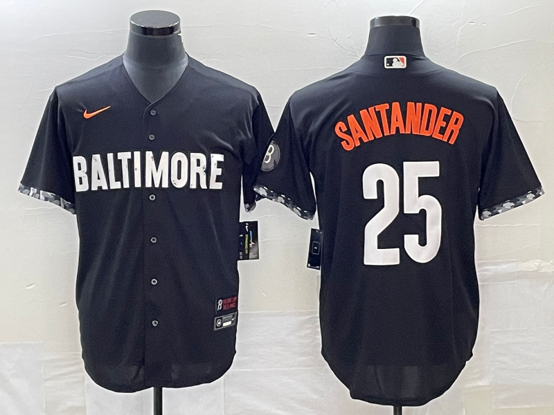 Men’s Baltimore Orioles Anthony Santander #25 Black 2023 City Connect Jersey