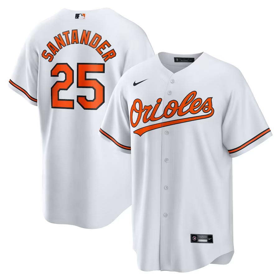 Men’s Baltimore Orioles Anthony Santander #25 White Jersey