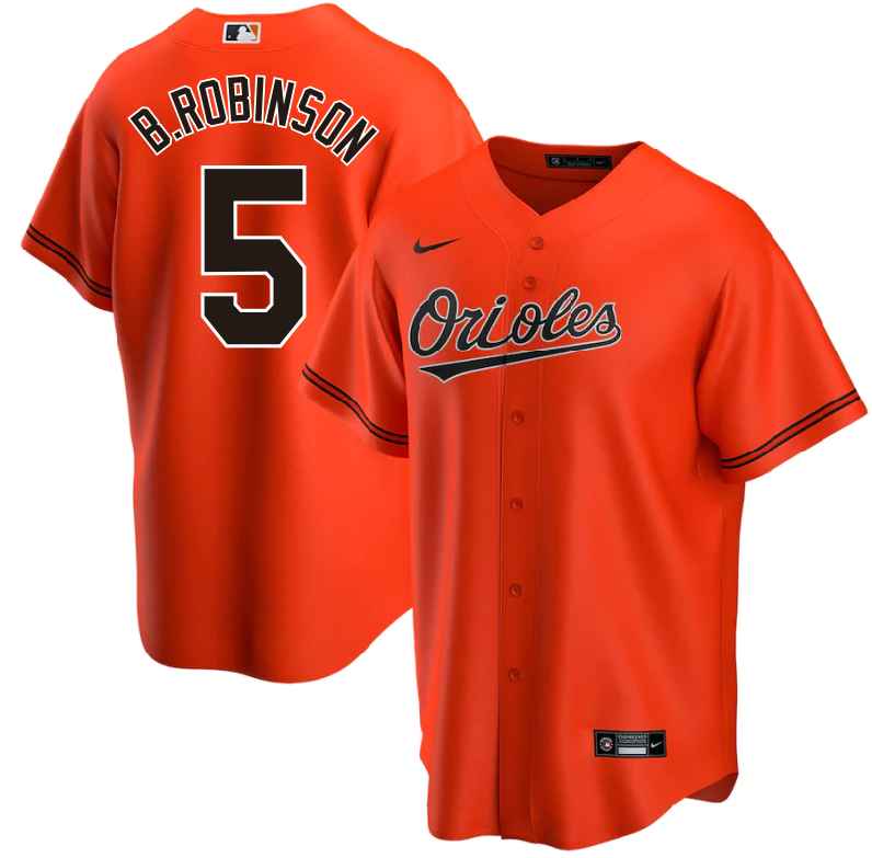 Men’s Baltimore Orioles Brooks Robinson #5 Orange Baseball Jersey