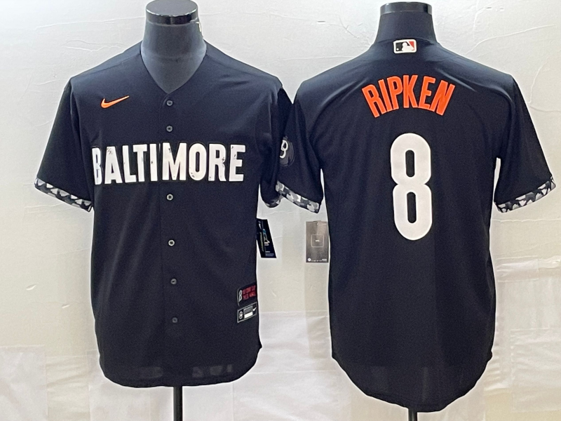 Men’s Baltimore Orioles Cal Ripken #8 Black 2023 City Connect Jersey
