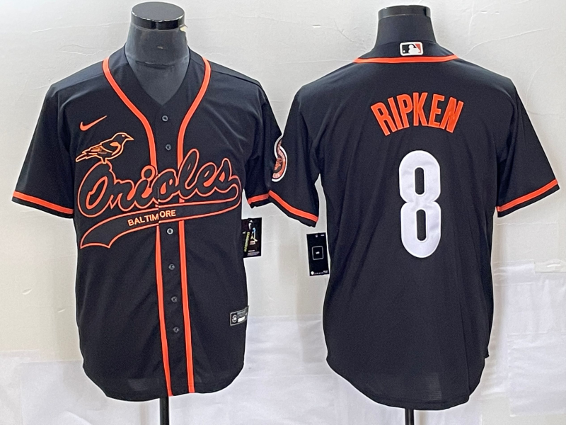 Men’s Baltimore Orioles Cal Ripken #8 Black Jersey Joint Edition