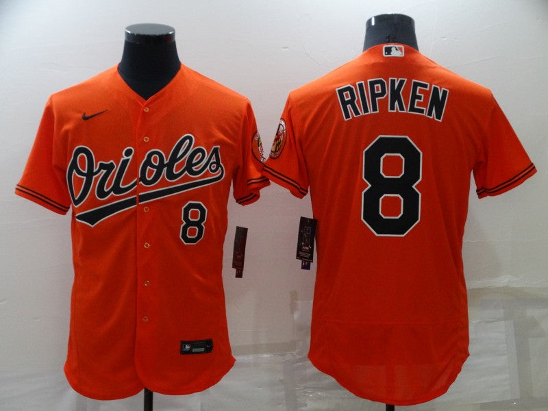 Men’s Baltimore Orioles Cal Ripken Jr. #8 Orange Baseball Jersey