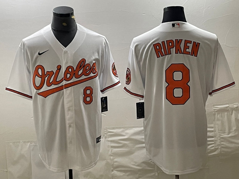 Men’s Baltimore Orioles Cal Ripken Jr. #8 White Baseball Jersey