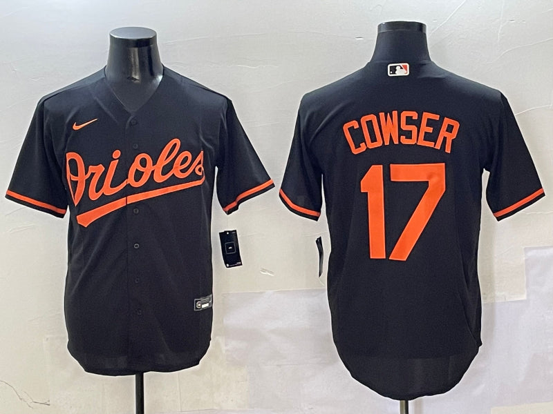 Men’s Baltimore Orioles Colton Cowser #17 Black Alternate Jersey