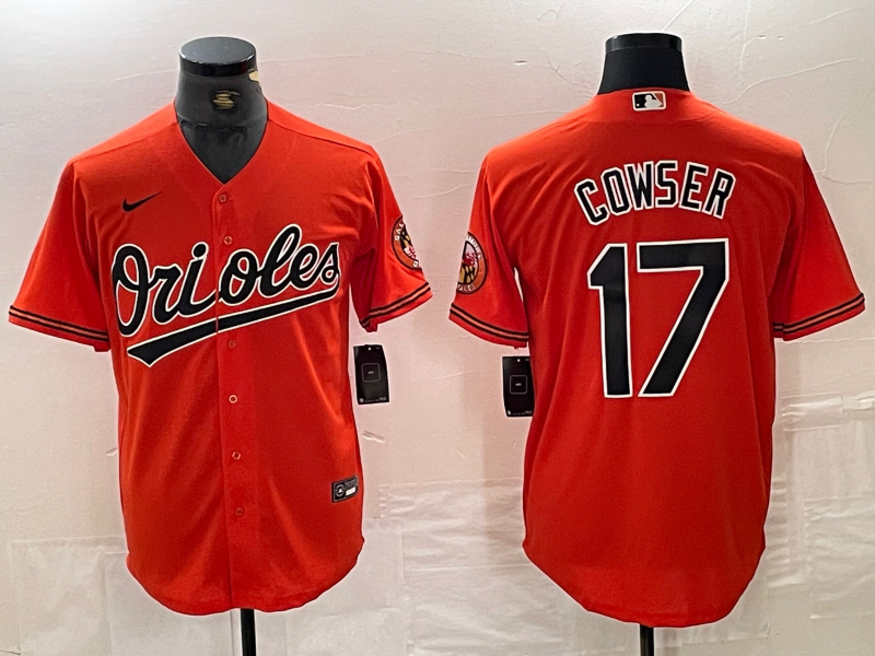 Men’s Baltimore Orioles Colton Cowser #17 Orange Jersey