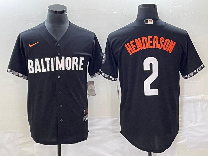 Men’s Baltimore Orioles Gunnar Henderson #2 Black 2023 City Connect Jersey