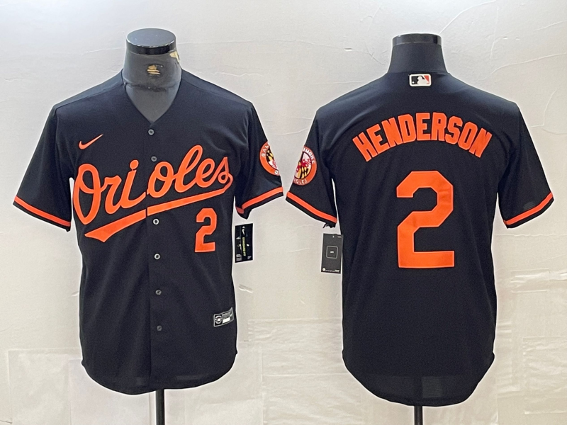 Men’s Baltimore Orioles Gunnar Henderson #2 Black Jersey