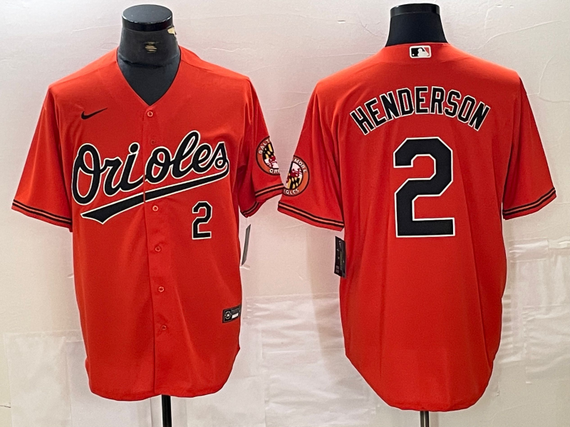 Men’s Baltimore Orioles Gunnar Henderson #2 Orange Jersey