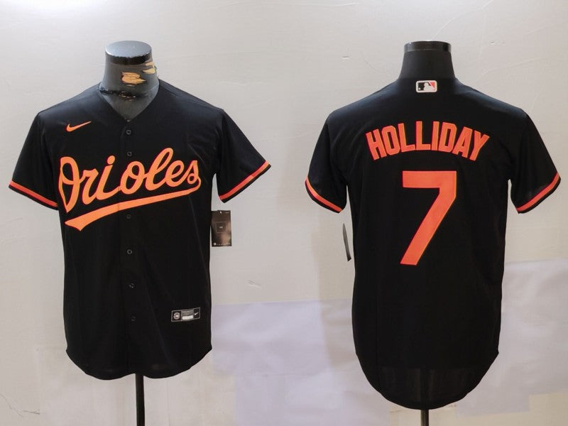 Men’s Baltimore Orioles Jackson Holliday #7 Black Jersey