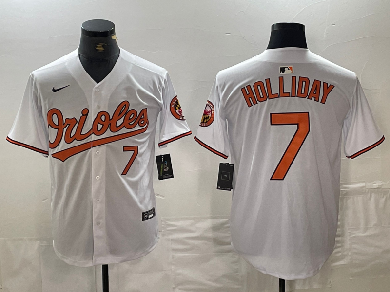 Men’s Baltimore Orioles Jackson Holliday #7 White Home Limited Jersey