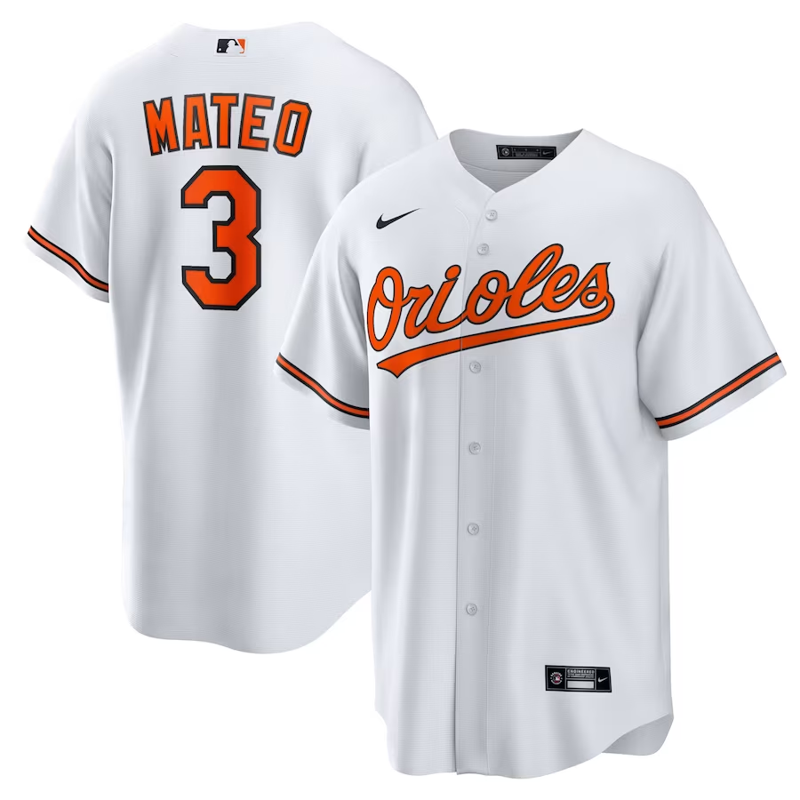 Men’s Baltimore Orioles Jorge Mateo #3 White Jersey