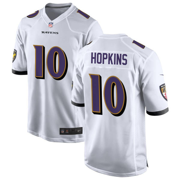 Men’s Baltimore Ravens #10 DeAndre Hopkins Nike White Vapor Limited Player Jersey