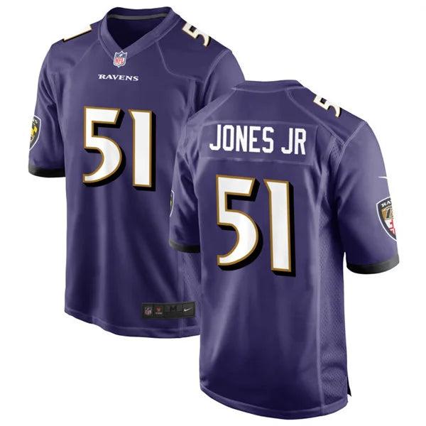 Men’s Baltimore Ravens #51 Emery Jones Jr. Nike Purple Vapor F.U.S.E Limited Jersey