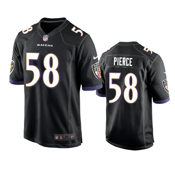 Men’s Baltimore Ravens #58 Michael Pierce Nike Black Alternate Vapor Limited Player Jersey