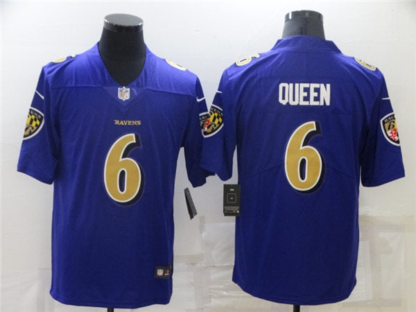 Men’s Baltimore Ravens #6 Patrick Queen Nike Purple Color Rush Legend Player Jersey