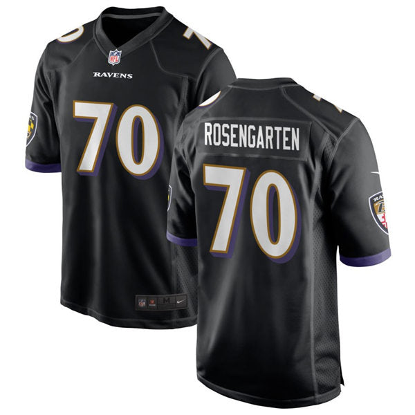 Men’s Baltimore Ravens #70 Roger Rosengarten Nike Black Alternate Vapor Limited Player Jersey