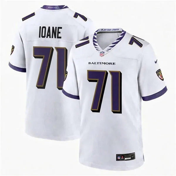 Men’s Baltimore Ravens #71 Vega Ioane Nike 2026 Next Flight White Vapor Vapor F.U.S.E Limited Jersey