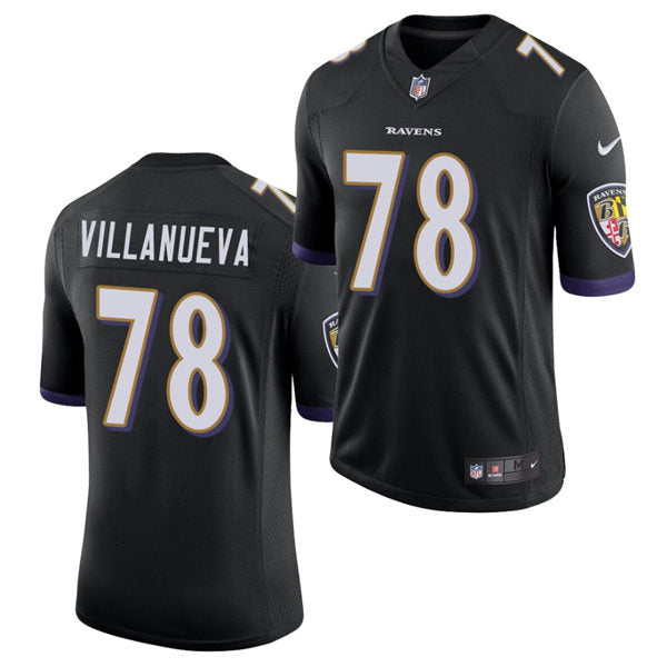 Mens Baltimore Ravens #78 Alejandro Villanueva Nike Black Vapor Limited Player Jersey