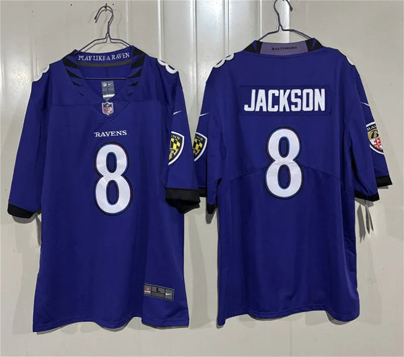 Men’s Baltimore Ravens #8 Lamar Jackson Nike Purple 2026 Next Flight Vapor F.U.S.E. Limited Jersey