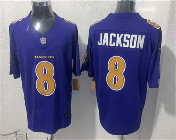 Men’s Baltimore Ravens #8 Lamar JacksonNike Purple Alternate Vapor F.U.S.E 2026 Next Flight Jersey