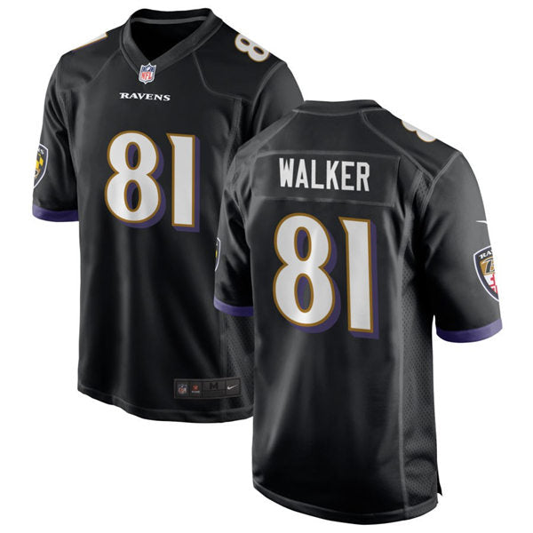 Men’s Baltimore Ravens #81 Devontez Walker Nike Black Alternate Vapor Limited Player Jersey