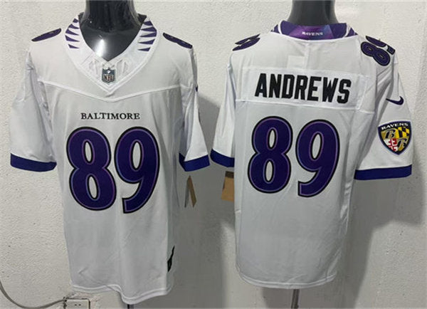 Mens Baltimore Ravens #89 Mark Andrews Nike 2026 Next Flight White Vapor Vapor F.U.S.E Limited Jersey